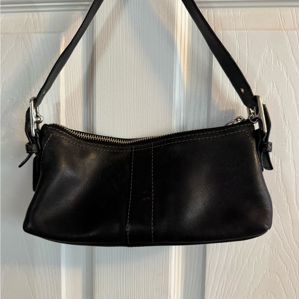 💫 🖤 Iconic Y2K Vintage Coach Hamptons SoHo Baguette - black Leather 🖤💫 - Picture 2 of 9